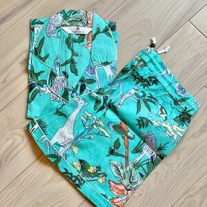 BRAND NEW Turquoise Short Pajama Set, Indian 100% Cotton Short Wear Pj Set